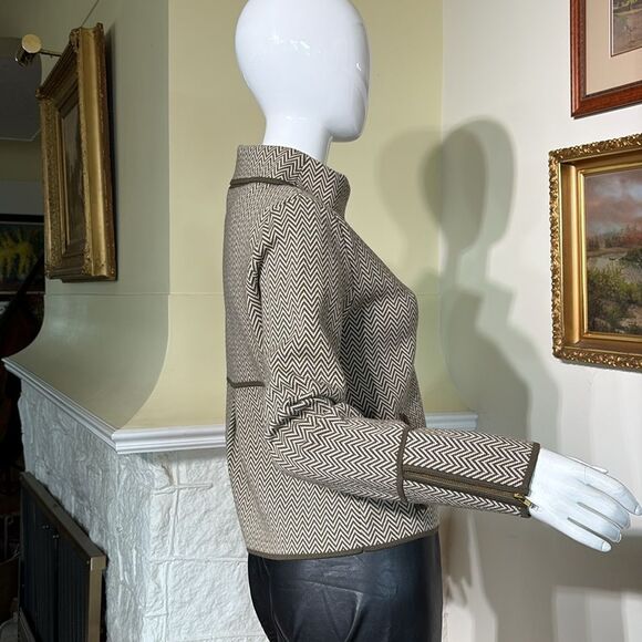 Ports International 100% Merino Wool Herringbone Moto Style Zipped Jacket - Picture 6 of 17